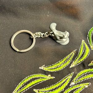 JUMANJI Pewter Hippo Head Movie promo keychain.